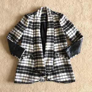 NYDJ Black and White Draped Blazer Jacket Small